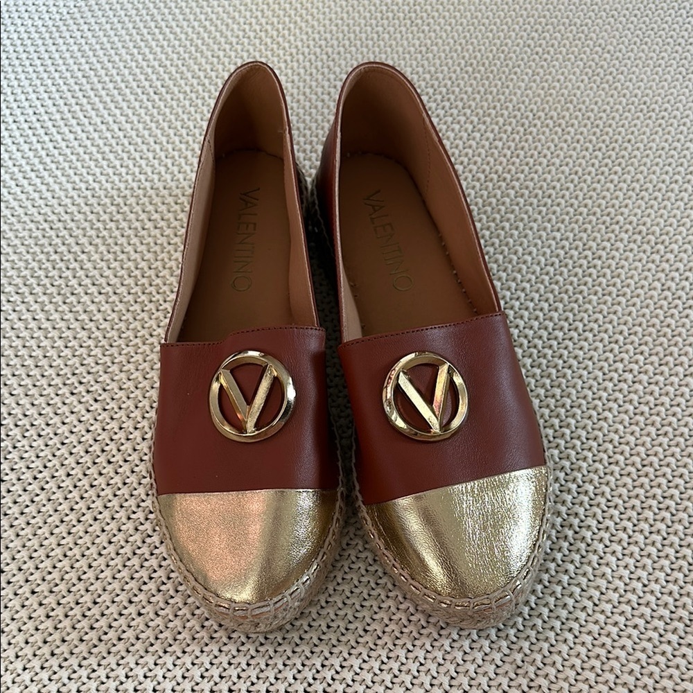 NEW Valentino By Mario Valentino Pineta Leather Espadrille
